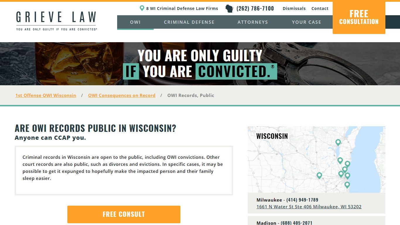 Are OWI records public in Wisconsin? Anyone can CCAP you. - Grieve Law